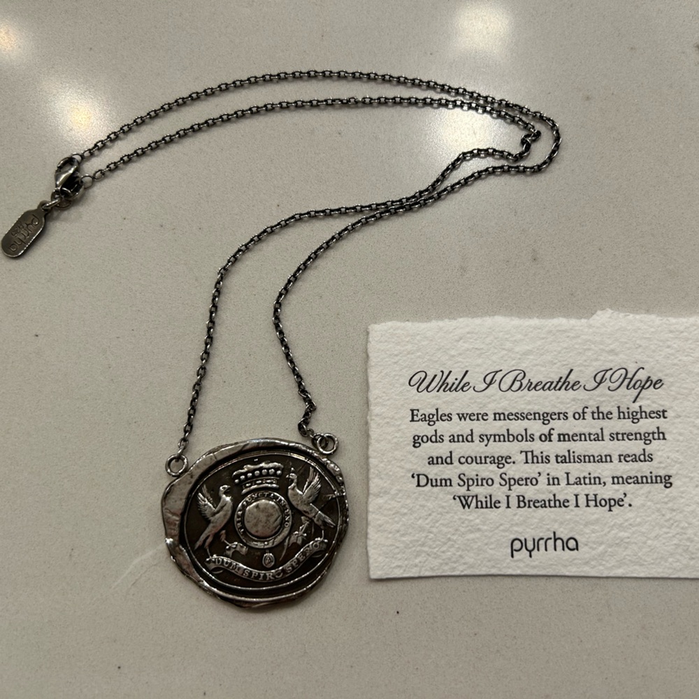 Pyrrha “While I Breathe I Hope” necklace